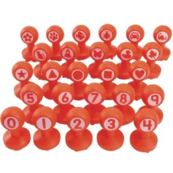 Colorations® Shapes & Numbers Dough Stampers - Set of 26