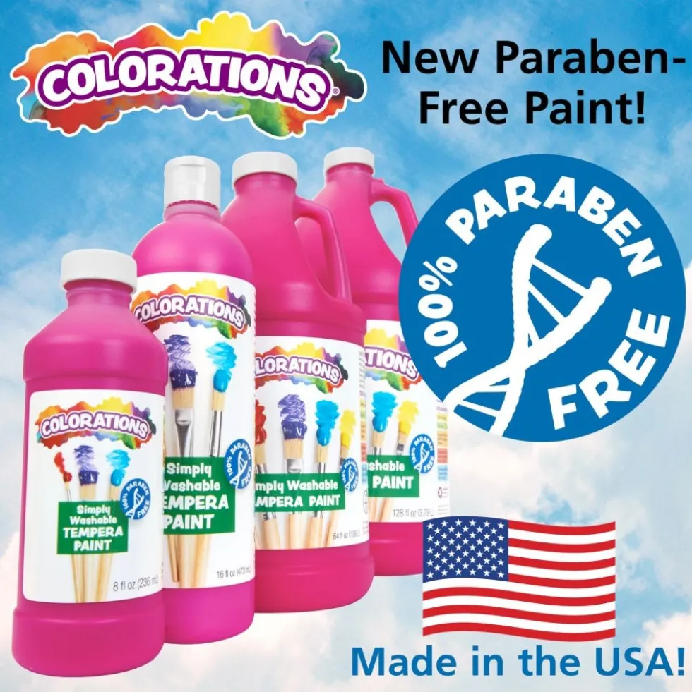 Colorations® Simply Washable Tempera Paint Gallon & Roll Set - 6 Colors