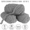 Colorations® Super Chunky Chenille Yarn, Warm Gray - Set of 3