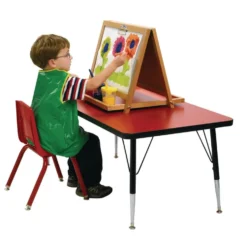 Colorations® Tabletop Easel featuring magnetic dry erase board, chalkboard and clips to hold paper