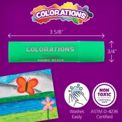 Colorations® Tempera Paint Sticks, Set of 12 Classic Colors
