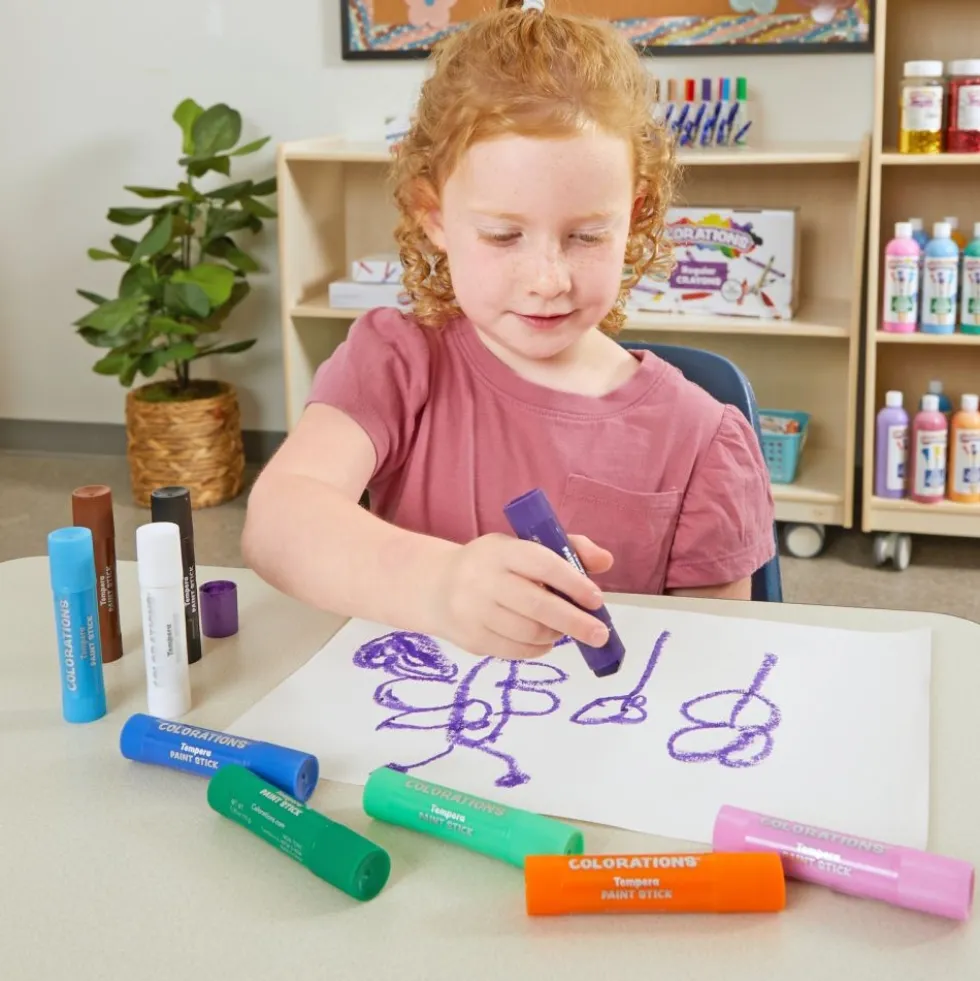 Colorations® Tempera Paint Sticks, Set of 12 Classic Colors