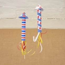 Colorations® 4th of July Star-Spangled Rocket Craft Kit - Makes 24 Crafts