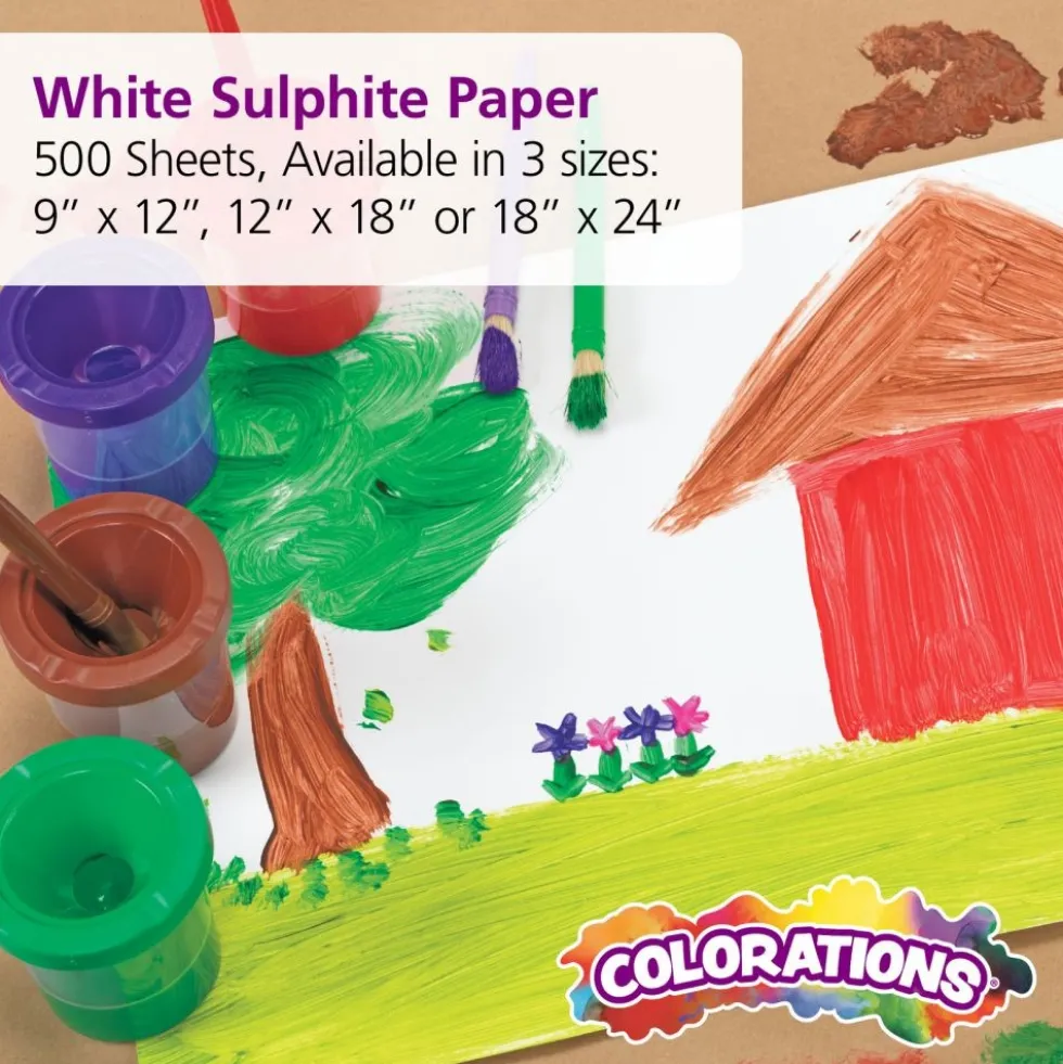 Colorations® White Sulphite Paper - 18" x 24", 50 lb.