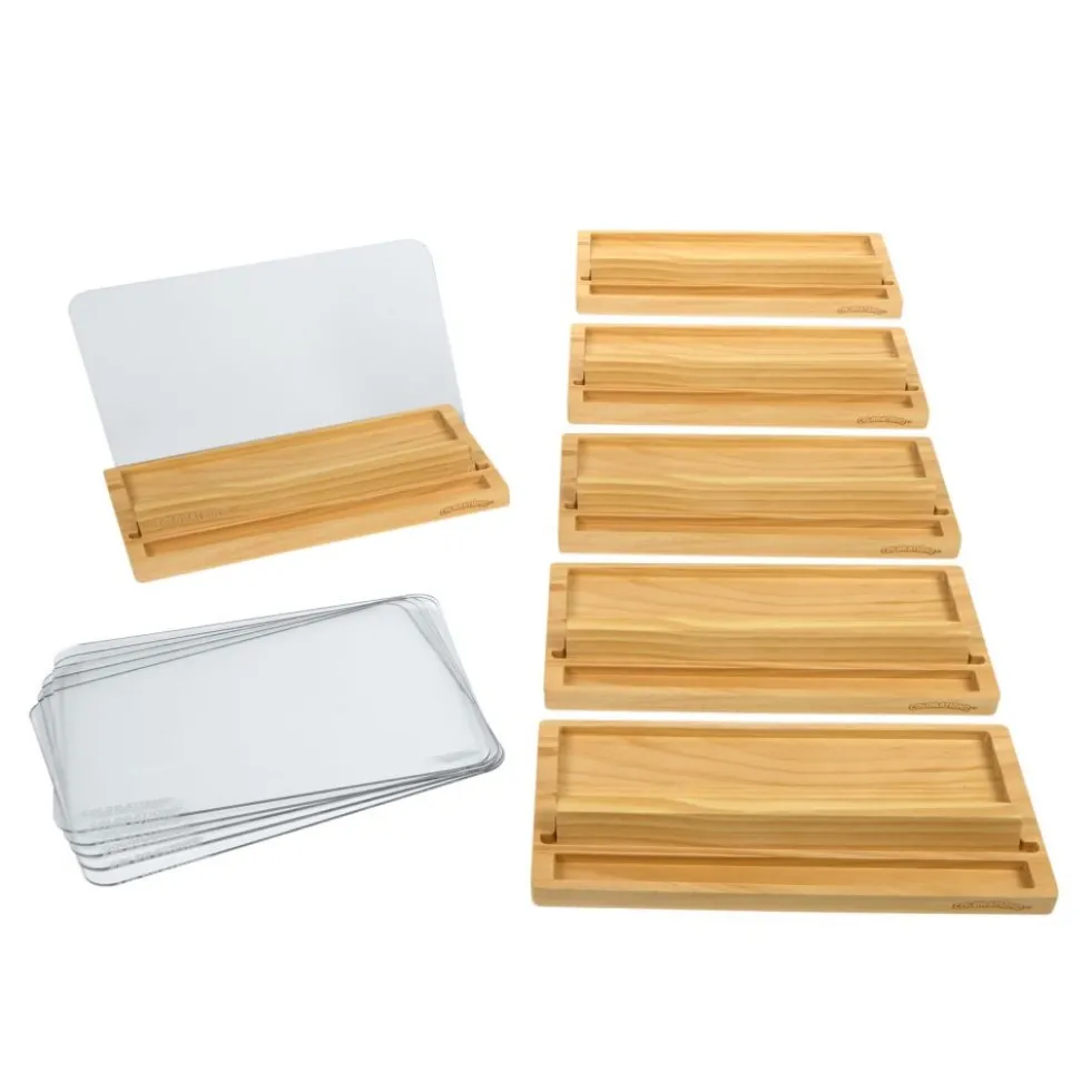 Colorations® Wooden Lapboard Stand with Acrylic Boards - Set of 6
