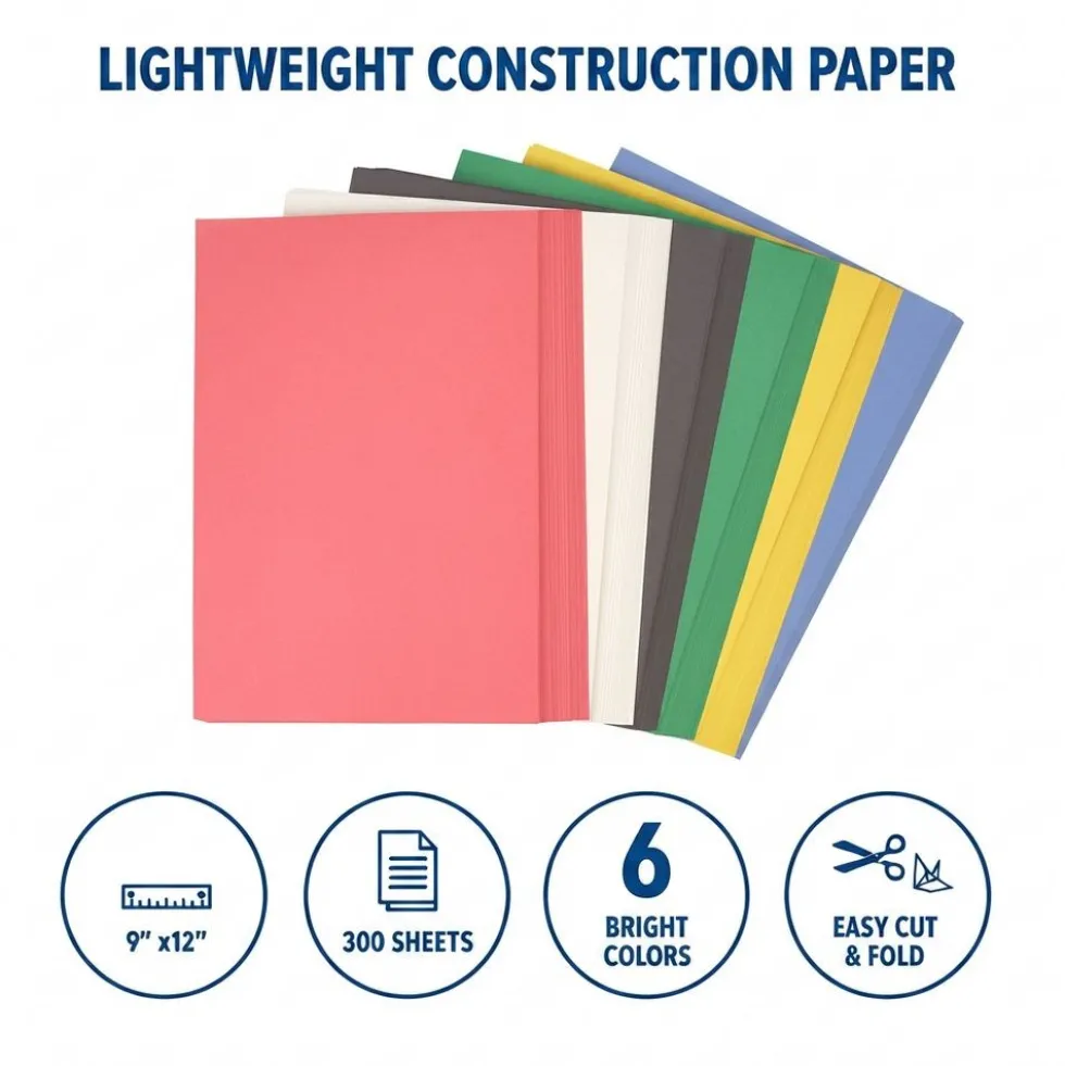 Colorations® 9" x 12" Lightweight Construction Paper - Assorted Colors, 300 Sheets