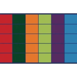 Colorful Rows Seating 6' x 9' Rectangle Premium Carpet