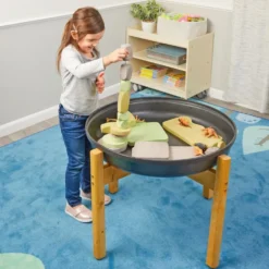 Cosy Black Tuff Tray with Wood Stand