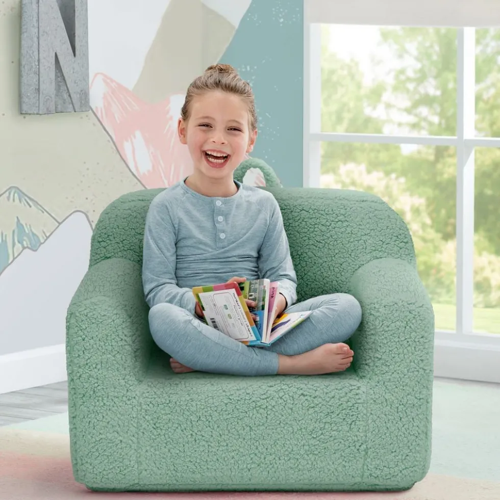 Cozee Sherpa Chair - Sage Green