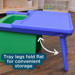 Cube Chair with Tray - Blue