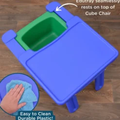 Cube Chair with Tray - Blue