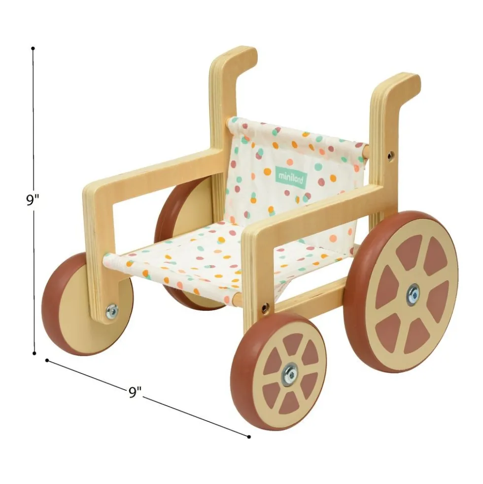 Doll Wooden Wheelchair 15"