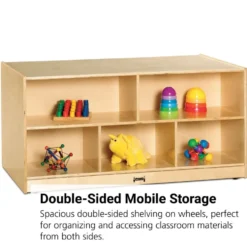 Double-Sided Mobile Shelf Storage Island