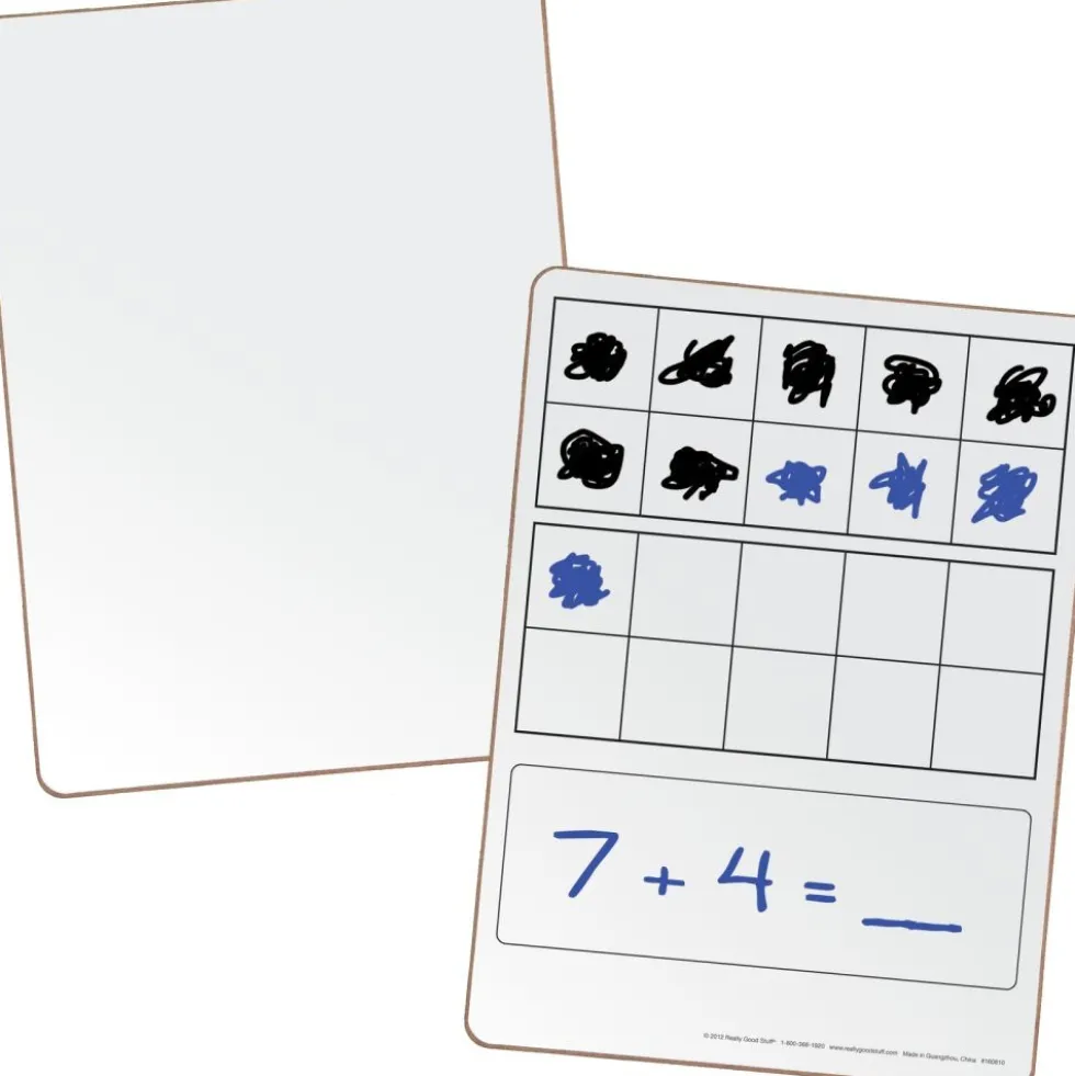 Double Ten-Frame Dry Erase Two-Sided 12 x 9 Boards - Set of 6
