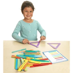 Dual Language Shape Construction Sticks: (Palos de Construcción de Forma - Lenguaje Dual)