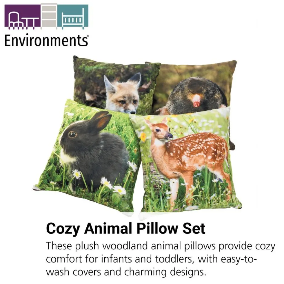 Environments® Baby Woodland Animal Pillows - Set of 4