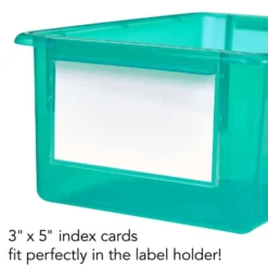Environments® GemLuxe™ Easy Label Bin With Lid - Turquoise