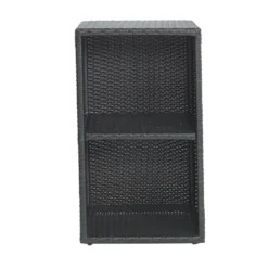 Environments® Indoor/Outdoor Wicker Side Table with Wicker Shelf