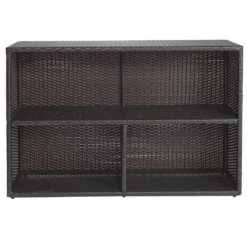 Environments® Indoor/Outdoor Wicker-Look Storage Shelf with 3 Cubbies