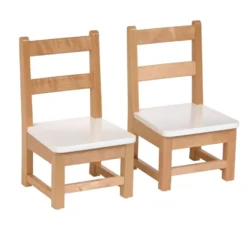 Environments® Ladderback White & Natural Toddler Chair, 8