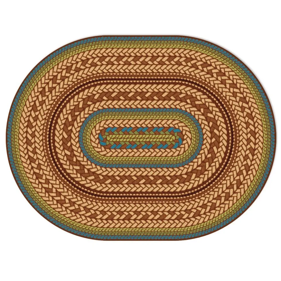 Environments® Small EarthTextures™ Braid Carpet - 4' 5" x 5' 10" Oval