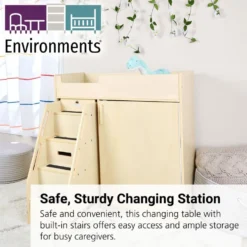 Environments® Toddler Changing Table with Stairs - Assembled