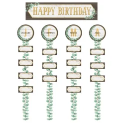Eucalyptus Happy Birthday Bulletin Board - 70 Pieces
