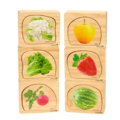 Excellerations® earlySTEM™ Life Cycle Nesting Puzzles - Fruit & Vegetable - Set of 6