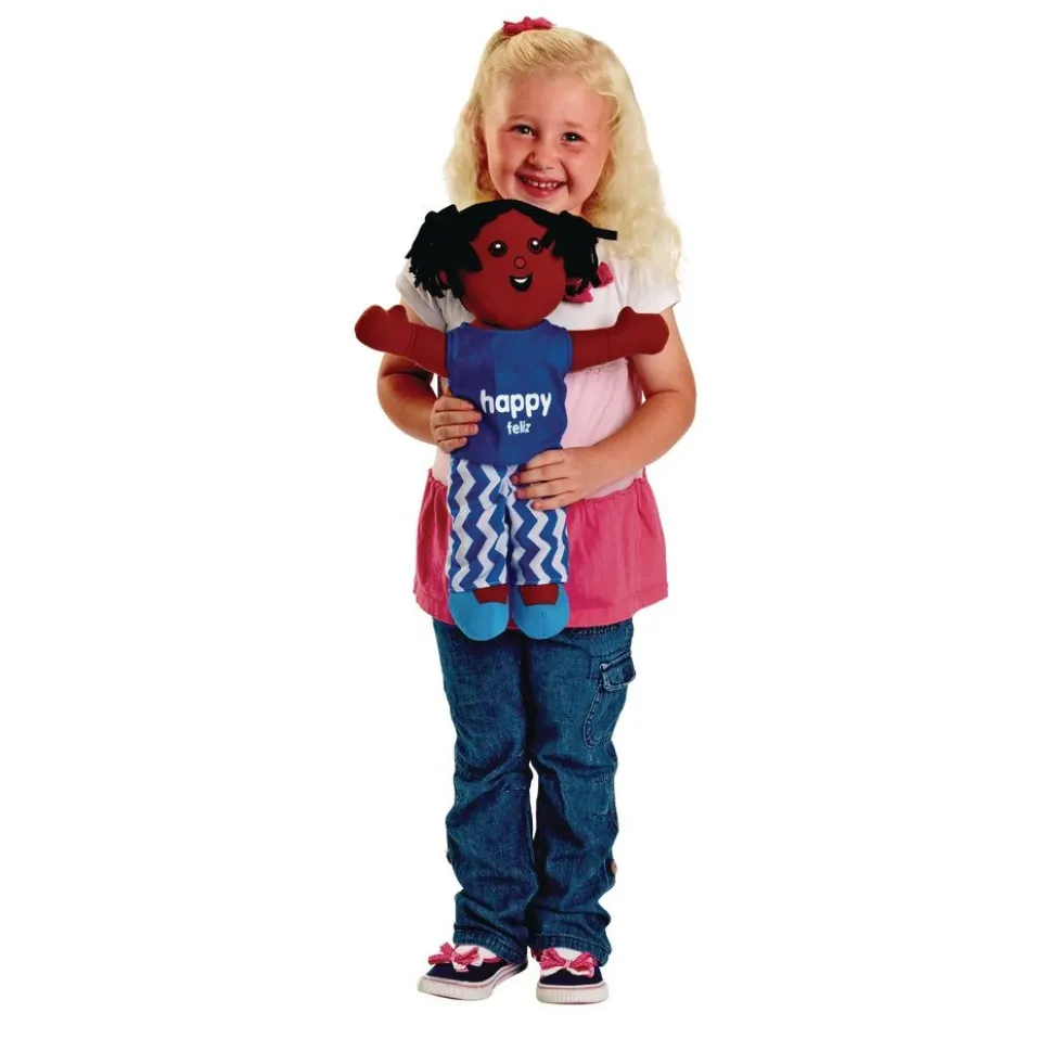 Excellerations® English & Spanish Emotions Books + Dolls and Blocks Kit 1 - 8 books 4 dolls 16 blocks