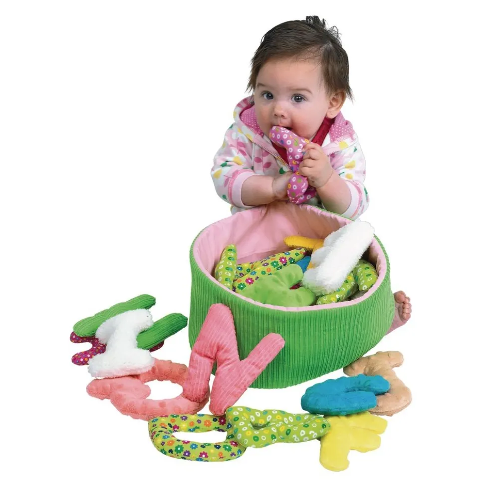 Excellerations® 5" Jumbo Premium Soft Sensory Alphabet Letters with Basket for Toddlers