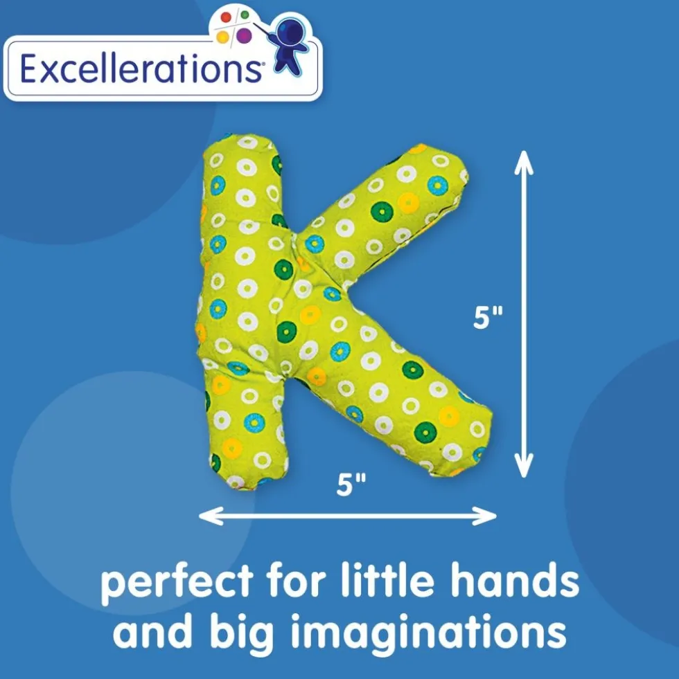 Excellerations® 5" Jumbo Premium Soft Sensory Alphabet Letters with Basket for Toddlers