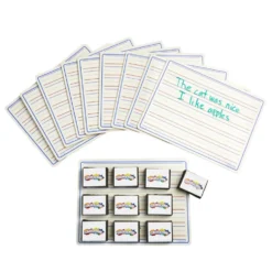 Excellerations® Reversible Dry-Erase Boards with Erasers - Set of 10