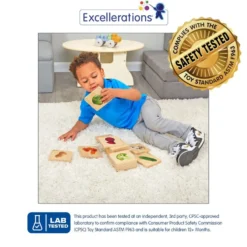 Excellerations® Reversible Wooden Vegetable Tiles - Set of 18