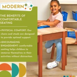 Excellerations® Rubberwood Desk and Seat Set