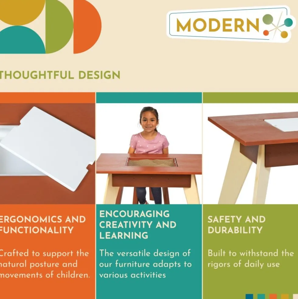 Excellerations® Sustainable Rubberwood Sensory Table with Lid