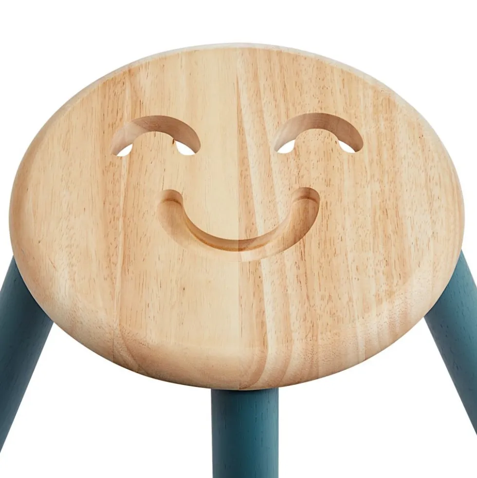 Excellerations® Sustainably Harvested Rubber Wood Emotions Stool - Happy