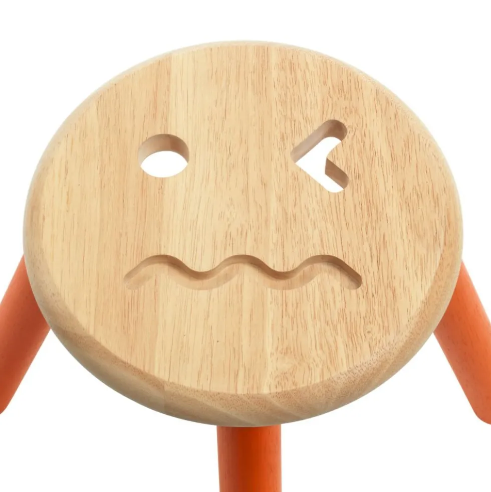 Excellerations® Sustainably Harvested Rubber Wood Emotions Stool - Angry