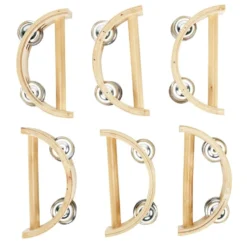 Excellerations® Toddler Easy-Hold Wooden Tambourine Set of 6