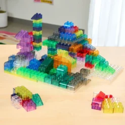 Excellerations® Translucent Building Bricks & 4 Baseplates Kit - 144pcs