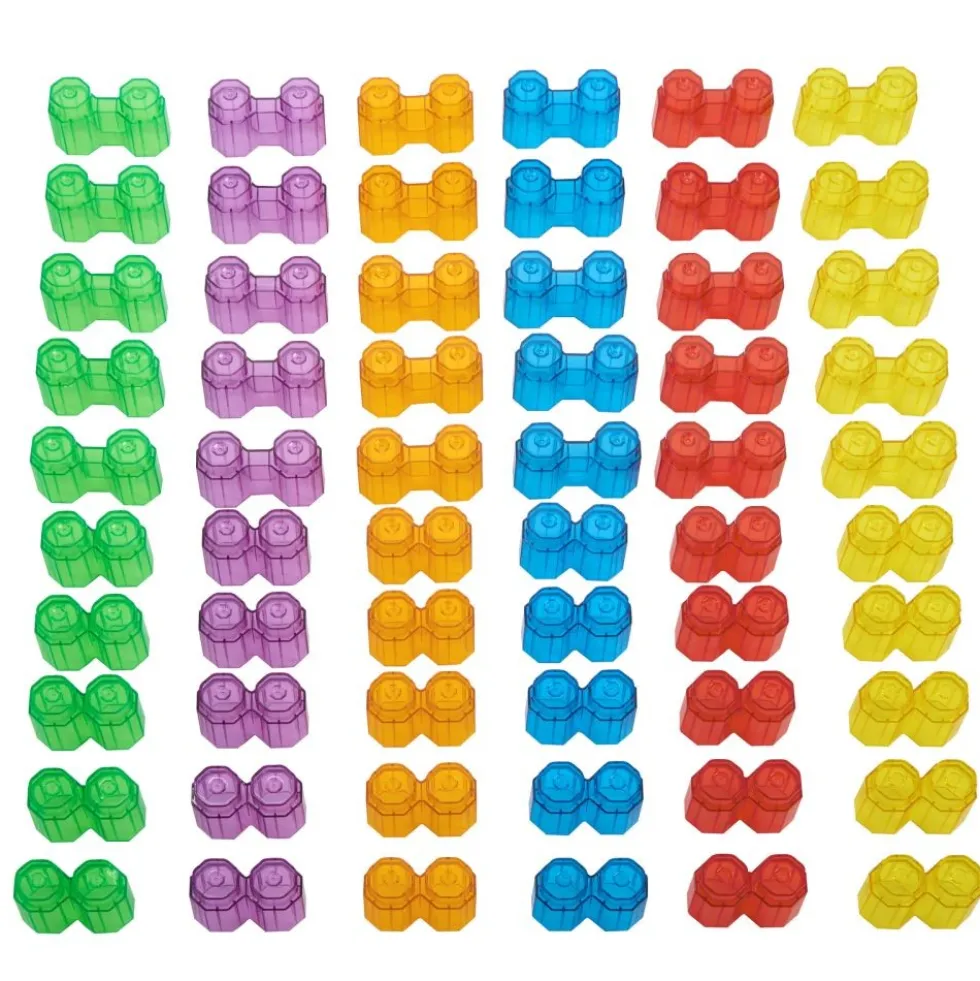 Excellerations® Translucent Rainbow Octagon Stackers - Set of 60