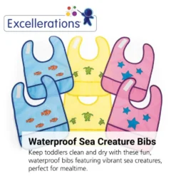 Excellerations® Waterproof Sea Creature Bibs - Set of 6