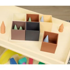 Excellerations® Wooden Sorting Boxes - Natural Colors - Set of 6 with Tray