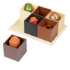 Excellerations® Wooden Sorting Boxes - Rainbow & Natural Colors - Set of 12 with Trays