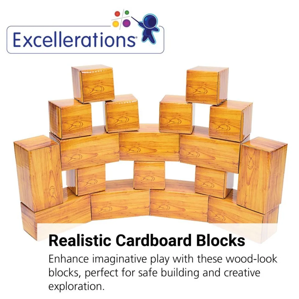 Excellerations® Wood-Look Blocks Set of 18