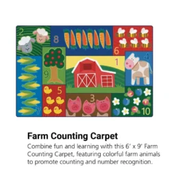 Farm Counting 6' x 9' Rectangle Pixel Perfect Carpet