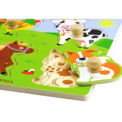 Flat Puzzle with Big Wooden Knob - Animal Set of 4