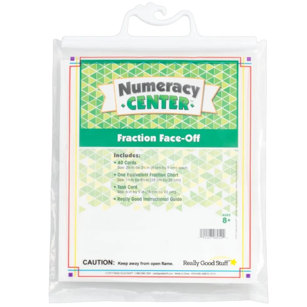 Fraction Faceoff Numeracy Center with Storage Bag - Grab and Go Learning Pack - Children Build Fraction Fluency By Comparing Common Fractions - Grades 3-5