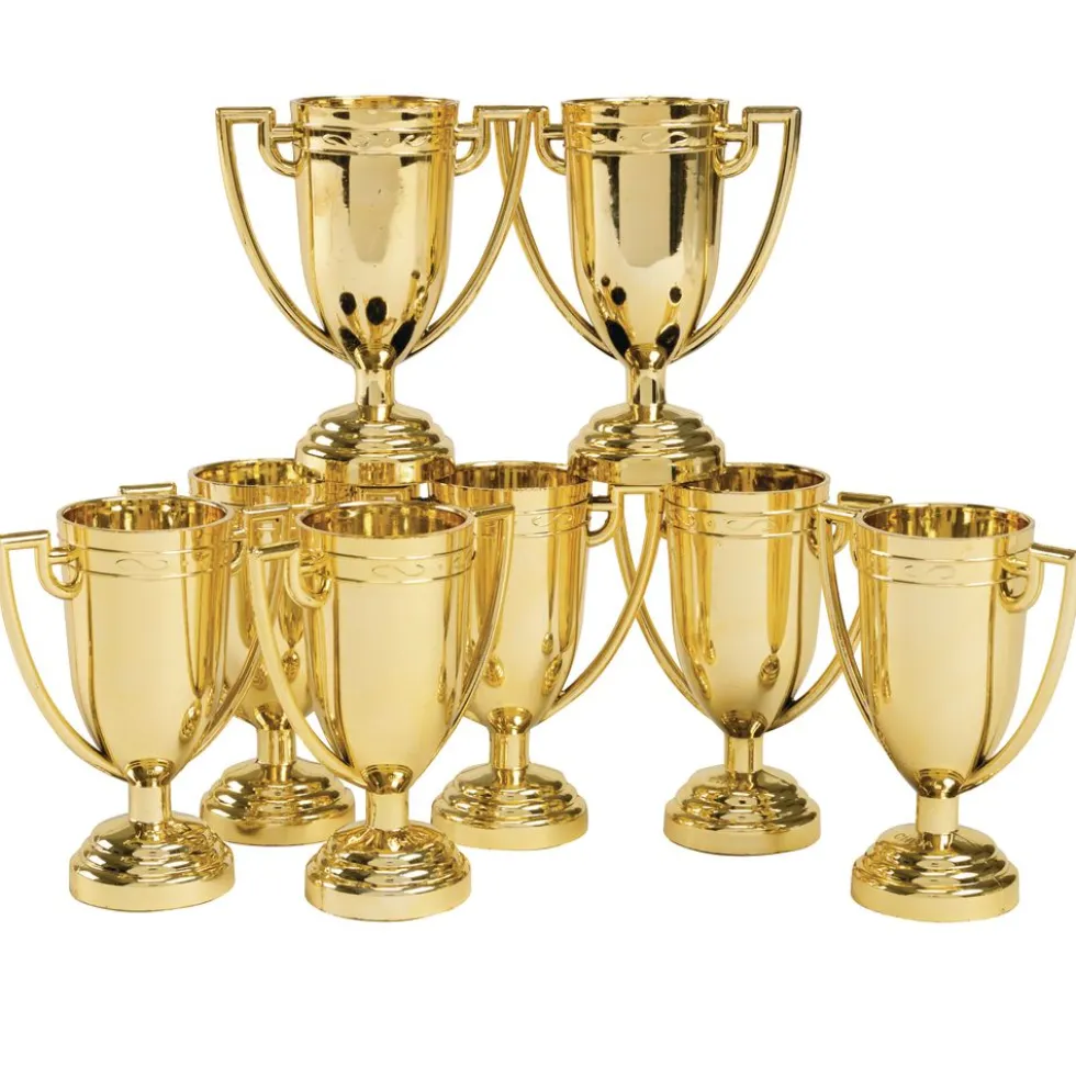 8 GOLD TROPHY CUPS