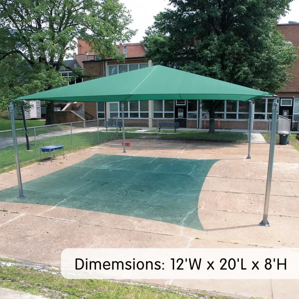 Green Stand Alone Shade Structure 12 x 20
