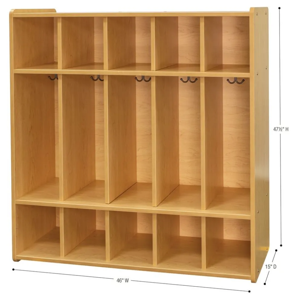 48" High 5-Section Locker - Maple/Maple, Assembled